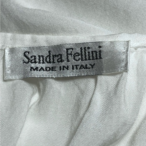 Sandra Fellini | White Boho Gauzy Guipure Lace Sequin Tunic Blouse, Large - Picture 9 of 10